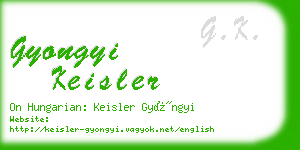 gyongyi keisler business card